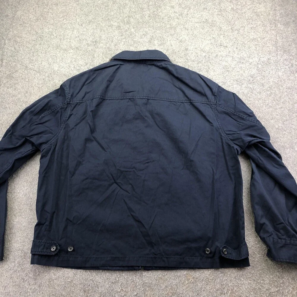 Polo Ralph Lauren Jacket Mens XL Blue Canvas Full Zip Windbreaker Bi-Swing